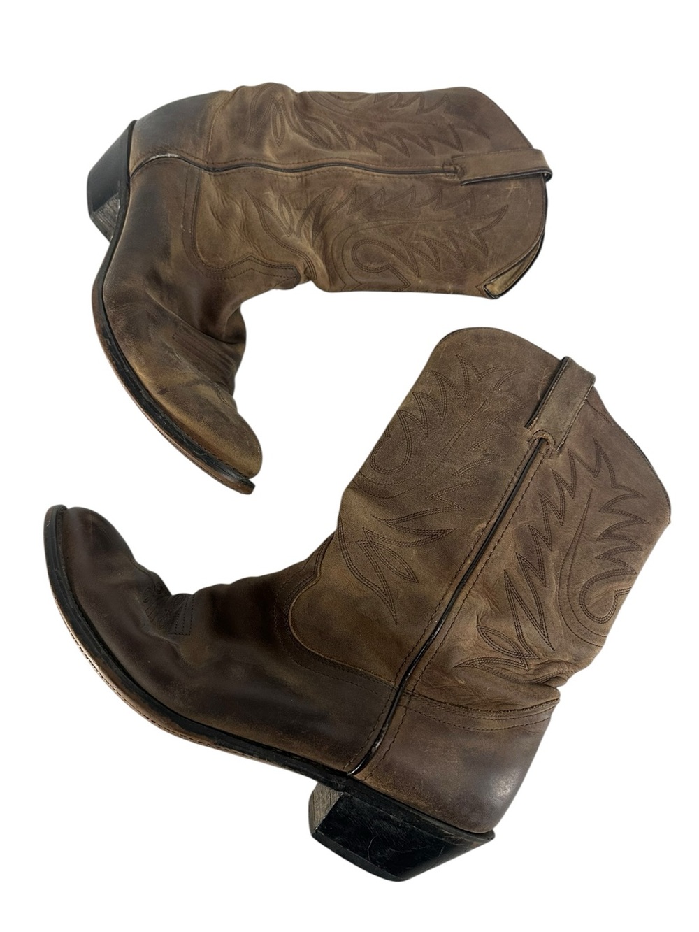 DURANGO / Brown Leather Western Cowgirl Boots / Size 9 / Retro Festival